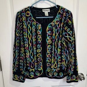 100% Cotton Multicolored Jacket Size Small